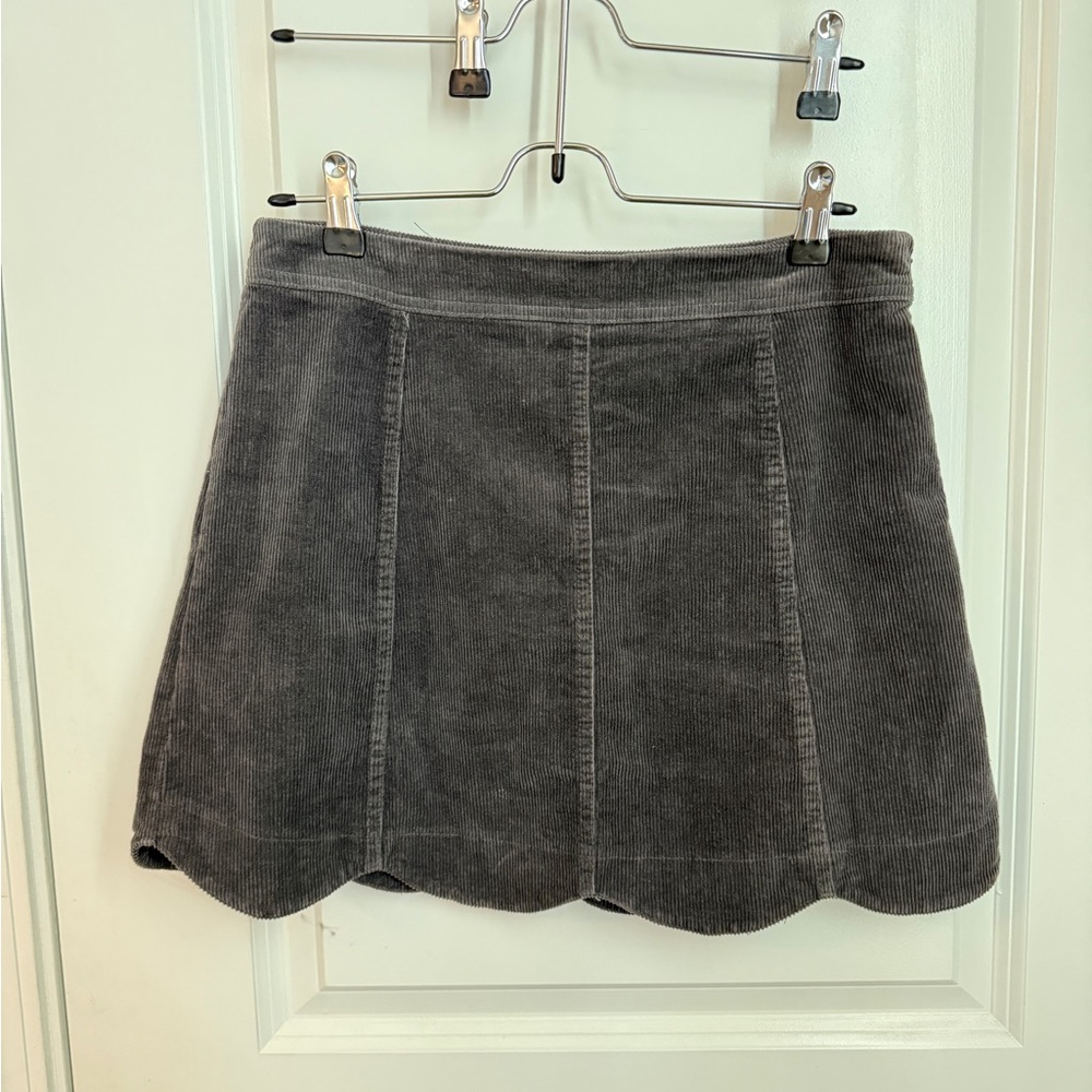 Altar'd State Charcoal Corduroy Mini Skirt Size Medium